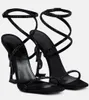 New Summer Luxury Brand Opyum Sandals Shoes Crystal-embellished Ankle Strappy High Heels Party Dress Wedding Lady Elegant Walking Heel Shoe EU35-43 with box