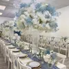 Hy Wedding Supplies Przezroczysty wazon wystrój Jarrones Para Decoracion Wysokie trąbka szklarki szklane wazony ślubne centrum Clear 68