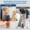 1pc Electric Vacuum Sealing Machine Kit, Used For Food Vacuum Preserver, Integrated Mason Jar Sealing Machine With LED Screen, Wide Regular Sealing Machine Black