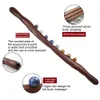 Full Body Massager Guasha Massage Stick 10 Jade Stone Beads Back Neck Meridian Dredging Body Scraping Wooden Massage Tool Gua Sha Therapy 231202