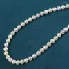 Chaînes Collier de perles élégant et à la mode véritable ronde 6-6.5 mm perles naturelles dames cadeau de fête