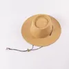 Berets 202303-hh5196 Summer Handmade Paper Grass Ring Top With Tether Strap Classic Fedoras Cap Men Women Panama Jazz Hat
