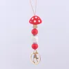 Nouveau bricolage champignon fait à la main perlé Silicone porte-clés collier mode porte-clés femmes hommes nouveau sac de voiture porte-clés pendentif collier