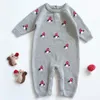 Rompertjes Baby Herfst borduurwerk Paddestoel Kleding geboren Jongens Meisje Gebreide Truien Jumpsuits Winter Peuter Outfits Dragen 231202