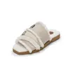 Sportschoenen 2024 Slides Hot Selling Herfst/Winter Brief Platte Bodem Pluche Slippers Canvas Lint Damesschoenen