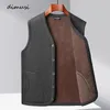 Gilet da uomo DIMUSI Inverno Casual Uomo Pile Caldo Senza maniche Giacche Moda Scollo a V Outwear Gilet da pesca termico Abbigliamento 231202