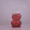 Preço de fábrica Queimador de óleo de vidro Bong 3D Cute Little Bear Espessura Ash Catcher Hookah Dab Rig Bongos de água para ferramenta de fumante com pote de óleo substituível