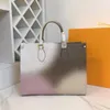 Sac à bandoulière fourre-tout en cuir véritable dégradé de couleur femmes sacs à main femmes luxe Designer sacs à provisions