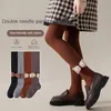 Kids Socks Girls Pantyhose Classic Vertical Stripes Spring Autumn Thin Leggings with Feet Outside Wear Foreign Girl Knee 231202