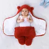 Decken Qualität Cute Born Baby Jungen Mädchen Plüsch Wickeltuch Ultraweicher, flauschiger Fleece-Schlafsack Baumwolle Weiches Bettwäsche-Set