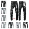 rock revival Paarse jeans designer jeans herenjeanstrendy modebrief geborduurde skinny jeans gewassen bedelaar noodlijdende slanke casual veelzijdige jeans