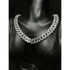 Мужские ювелирные изделия в стиле хип-хоп, 14 мм, ожерелья со льдом, Cz зубец, 16 дюймов, кубинское звено, браслет-цепочка, ожерелье