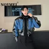 Herrjackor noymei denim lapptäcke silhuett mäns korta jacka kontrast färg fashionabla koreansk stil hösten manlig kappa wa2807 231202