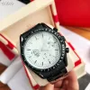 Omg01 Three Es Mes Me Watches Six Eedles Full Fuctio All Dial Work Sapphire Multifuctio Chronograph Quartz Watch Brad Clock Stainless Steel Strap