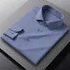 Camicie eleganti da uomo Camicia giovanile Manica lunga Utensili Stile Business Tempo libero Moda Traspirante Antirughe Non stirabile 2023