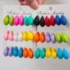 Charm 9Pair Set Acrylic Small Chunky Waterdrop Earrings Dupes for Women Matte Colorful Dome Tear Drop Earring Hoops Trendy Jewelry 231202