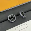 Kolczyki projektanty kolczyki luksusowe biżuterię stałe kolory litera diamentowy kolczyki litery