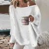 Dames Truien 2023 Winter Sexy Off Schouder Gebreid Voor Vrouwen Casual Losse Trui Vrouwelijke Mode Jumper Warm Streetwear Truien