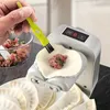 1 Set, Electric Dumpling Maker Machine, Easy Automatic Dumpling Maker Machine med sked och borst 2 -lägen Hushåll Hushåll Snabbt dumpningsverktyg, kökstillbehör