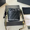 Cowhide Women's Single Shoulder Chain Bag Classic Designer Fashion Brand Caviar Gold Coin Bucket Vintage Crossbody Wear-resistant