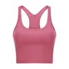 Ll ny yogaväst med bröstkudde kvinnlig hud naken känsla träning fitness chockbeständiga sport underkläder yogakläder