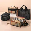 HBP Cosmetic Bags Cases Fashionable Nylon Women's Cosmetics Set Bag Black Portable Travel Makeup Tote handBag Travel Organize232P