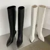 Boots Eilyken Design Pointed Toe Women Knee-High Boots Designer Party Dress Street Long Booties Thin Low Heels Shoes 231202