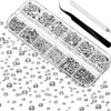 Nail Art Decorations 2000pcs Flat AB Crystal Rhinestones Gems Nail Art Decorations with Tweezer and dotting pens Manicure Nail Tools For Crafts Face 231202