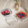 Tallrikar fruktplatta vardagsrum hushållen transparent plastlagring mellanmål köksarrangör och behållare