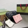 Borsa a tracolla da donna di design Portamonete Pochette 3 in uno in pelle bianca e nera Portafogli Famosa borsa a tracolla a catena