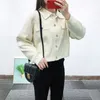 Sandro flower embroidered lapel knitted cardigan short jacket loose top