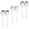 Forks Salad Spoon Serving Sporks Home Cutlery Cocktail Garnish Western Tableware Ice Cream Fork Solid Spoons