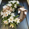 Fiori decorativi Corona di Pasqua Decorazione da appendere alla porta con ghirlanda di bouquet per la decorazione anteriore Simulazione Fiore Collegamento Giorno Segno della casa