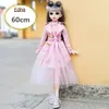 Dockor 60 cm Fashion Girl Doll Toy Decoration 22 Movlig fogad DIY Dress Up Large Version Princess Set Dummy Model Gift 231202