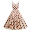 Casual Dresses SISHION Sexy Spaghetti Strap 50s 60s Retro Vintage Dress VD4169 A Line Birthday Party Polka Dots