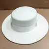 ベレツ卸売アイボリーウールフェルト帽子とレティシアティビベンのための白いバンドとフェルト帽子