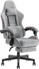 Ткань для игрового кресла Dowinx с подушкой Pocket Spring, ткань для массажного игрового кресла с подголовником, эргономичное компьютерное кресло с подставкой для ног 290 фунтов, черный