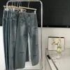 2023 Men's Jeans Casual Pants Luxury Designer Brand High Street Straight Slim Jeans Men's and Women's Blue Jeans tvättade stort håls blixtlås Motorcykelbyxor Lila jeans