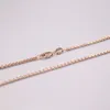 Correntes Au750 Pure 18k Rose Gold Colar Largura 1.8mm Hollow Square Box Link Chain para Homens Mulheres Presente 40-60cm