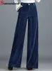 Frauen Hosen Frühling Herbst Baggy Samt Breites Bein Hohe Taille Frauen Vintage Casual Pantalones Oversize 4xl Lose Hosen 231202