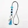 Colorful Cross Handmade Beaded Silicone Key Chains Necklace Fashion Keyring Women Men New Car Bag Key Chains Pendant Necklace