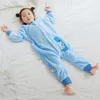 Śpiwory Michley Blue Dinosaur Flanel Kud dziecko Śpiórka Zimowa odzież śpiąca Śliczna kreskówka Bodysuit Sleepsack Pejama z stopami Boys Girl 231202