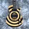 Melhor Zakk Wylde bullseye Creme Preto Guitarra Elétrica EMG 8185 Captadores Ouro Truss Rod Capa Branco MOP Bloco Fingerboard Inlay 369