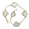 Bracelet de styliste à cinq fleurs et quatre feuilles d'herbe, de haute qualité, classique et Simple, cadeau de saint-valentin pour petite amie