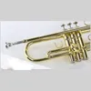 Högkvalitativ trumpet Tianjin trumpetinstrument med hårt fodral, munstycke, tyg och handskar, guldlackerad