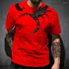 T-shirts voor heren Mode Scorpion King 3D-printen Casual straatkleding Hiphop T-shirt met korte mouwen Niet-katoen Aanpasbaar