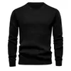 T-shirts pour hommes automne hiver haute qualité col rond à manches longues chemise mode sport décontracté maille tricot de base pour hommes