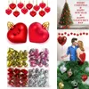 Autres fournitures de fête d'événement 12 pcsbox arbre de Noël pendentif coeur boules ornement décoration de la maison bricolage artisanat pour mariage romantique 231202