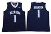 Villanova Wildcats College 10 Donte Divincenzo Männer Basketball 25 Mikal Bridges 1 Jalen Brunson Trikots Marineblau Weiße Uniform