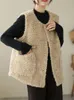 Vrouwen Bont Koreaanse Mouwloze Faux Jas Vrouwen Vest Herfst Winter 2023 Oversized Button Donsjack Dames Vintage Warme Bovenkleding